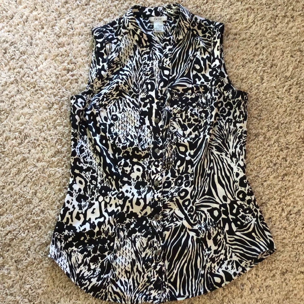 Cache Multi Animal Print Top